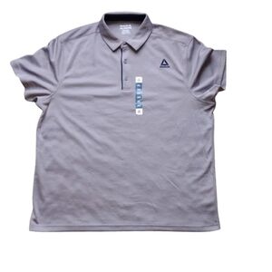 NWT Reebok Polo Shirt 3XL Driftwood Moisture-Wicking Gray
